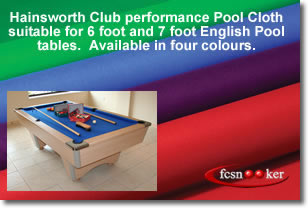 Hainsworth Club for English Pool tables