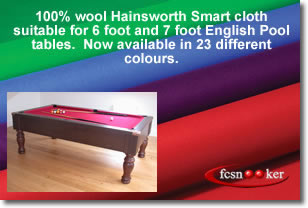 Hainsworth Smart for English Pool tables